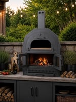Dorello Mangal Barbekü Odun Ateşli Dış Mekan Pizza Fırını, Çelik, Gri, Bacalı Tasarım