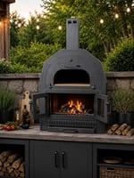 Dorello Mangal Barbekü Odun Ateşli Dış Mekan Pizza Fırını, Çelik, Gri, Bacalı Tasarım