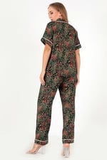 DoReMi Desenli Kısa Kollu Kadın Pijama Takım YEŞİL M-L