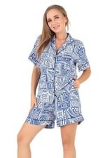 DoReMi Desenli Kısa Kollu Kadın Şortlu Pijama Takım