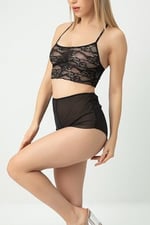 DoReMi Fantezi Transparan Şortlu Bralet Takım SİYAH S-M