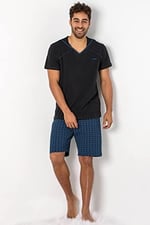 DoReMi Kısa Kollu Erkek Pijama Takım SİYAH XXL
