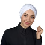Dört Bantlı Çapraz Dış Tesettür Bonesi Hazır Türban Penye