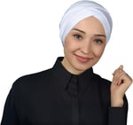 Dört Bantlı Çapraz Dış Tesettür Bonesi Hazır Türban Penye