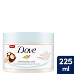 Dove Vücut Peelingi Macadamia Fındığı ve Pirinç Sütü 225 ml Beyaz