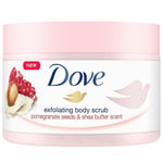 Dove Vücut Peelingi Nar Çekirdeği ve Shea Yağı 225ml Beyaz