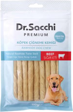Dr.Sacchi Premium Sığır Etli Doğal Sığır Derisi Burgu Çubuk Tahılsız Köpek Ödülü 5