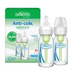 Dr. Brown's Natural Flow® Anti-Colic Options+™ Dar Cam Biberon, 4 oz/250 ml Seviye 1 Yavaş Akış Nipeli, 2'li Paket, 0 m+