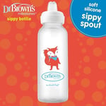 Dr. Brown's 8 oz/250 ml PP Dar Ağız + Sippy Biberon Bardak, Tilki, Tekli Paket