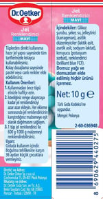 Dr. Oetker Renklendirici Jel Mavi 10 Gr