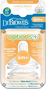 Dr. Brown's Options +, geniş açıklıklı silikon süpürge, 3. seviye 6 ay