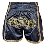 Dragon Thai Nakışlı Kick Boks ve Muay Thai Şortu Siyah MT3090 (Siyah, S)