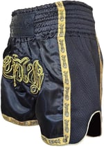 Dragon Thai Nakışlı Kick Boks ve Muay Thai Şortu Siyah MT3090 (Siyah, S)