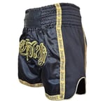 Dragon Thai Nakışlı Kick Boks ve Muay Thai Şortu Siyah MT3090 (Siyah, S)