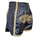 Dragon Thai Nakışlı Kick Boks ve Muay Thai Şortu Siyah MT3090 (Siyah, S)