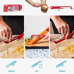 Dreamfarm Sharple Soyacak, Kırmızı | Güvenlik kapağındaki seramik kalemtıraş, sol ve sağ elle kullanıma uygun paslanmaz çelik döner bıçağı otomatik olarak biliyor