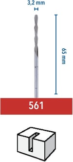 Dremel 561 Çok Amaçlı Spiral Kesme Uçları 3,2 mm, 3'lü