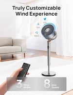 Dreo Yatak Odası için Ayaklı Fan, 8 Hız & 6 Mod, 23 dB Ultra Sessiz Motor, 120° Yatay/Dikey Salınım, 26m Rüzga Mesafesi, Zamanlayıcı & Uzaktan Kumanda, T - Seçenekler: 28D x 28G x 105.3Y santimetre...