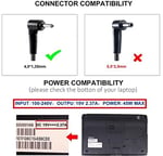 DTK Asus şarj cihazları için güç kaynakları 45W 19V 2,37A dizüstü bilgisayar şarj kablosu Asus güç kaynağı fişi: 4,0 x 1,35 mm (5,5 x 2,5 mm ile uyumlu değildir)