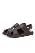 Ducavelli Messina Hakiki Deri Erkek Sandaleti, Hakiki Deri Sandalet, Ortopedik Taban Sandalet, Hafif Deri Sandalet