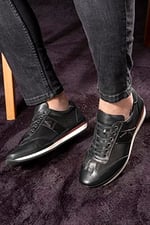 Ducavelli Stripe Hakiki Deri Erkek Günlük Ayakkabı, Casual Ayakkabı,%100 Deri Ayakkabı, 4 Mevsim Ayakkabı
