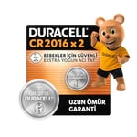 Duracell 2016 Lityum Düğme Piller (2’Li Paket) 3V, Bebek Güvenlik Teknolojisi, Anahtarlık, Ev Tipi Kumandalar, Akıllı Bilekliklerde Kullanım, Bebek Güvenlikli Paketleme