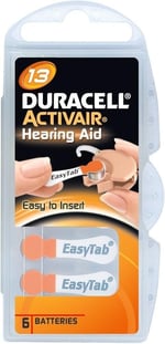 Duracell 60x Activair Tip 13 Turuncu işitme cihazı pili