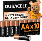 Duracell AA Alkalin Kalem Pil (10'Lu Paket) 1,5 V Lr6/Mn1500