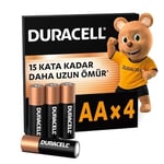 Duracell AA Alkalin Kalem Pil (4'lü paket) 1,5 V LR6/MN1500