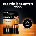 Duracell Basic AAA Alkalin Ince Kalem Pil (6'Lı Paket) – 1,5V – Daha Uzun Ömürlü – Günlük Cihazlar Için Güvenilir Güç – Plastik Içermeyen Ambalaj - Mn2400