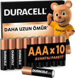 Duracell Basic AAA Alkalin Ince Kalem Pil (10'Lu Paket) – 1,5V – Daha Uzun Ömürlü – Günlük Cihazlar Için Güvenilir Güç – Plastik Içermeyen Ambalaj - Mn2400