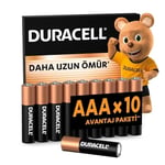Duracell Basic AAA Alkalin Ince Kalem Pil (10'Lu Paket) – 1,5V – Daha Uzun Ömürlü – Günlük Cihazlar Için Güvenilir Güç – Plastik Içermeyen Ambalaj - Mn2400