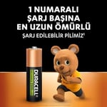Duracell Şarj Edilebilir AA Kalem Pil (2'Li Paket), 2500 Mah Nimh, Önceden Sarj Edilmiş, Şarj Edilebilir Pilimiz