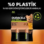 Duracell Şarj Edilebilir AAA Ince Kalem Pil (2'Li Paket) 750 Mah Nimh, 1000 Sarj Döngüsü, Önceden Sarj Edilmiştir - Seçenekler: 750mAh, 750mAh 2li paket