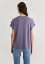 Düşük Omuz Mor Basic Tişört Regular Fit/Normal Kesim 1611649-70608
