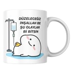 Düzeleceğiz İnşallah Kupa Bardak Komik Yazılı Hediyelik Kahve Çay Kupası