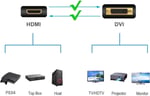 DVI Adaptörü - HDMI, Çift Yönlü DVI-D Erkek HDMI Dişi Altın Kaplama Konnektörleri