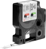 DYMO Rhino Band endüstri Nylonetiketten, 24 mm x 3,5 m, siyah/beyaz 12 mm x 3,5 m