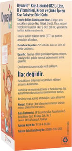 Dynavit Kids Lizinkid-B12 Şurup 150mL- Yemek Zamanı – Çocuk L-lizin Aminoasit Destek, B Vitamin, Krom, Çinko