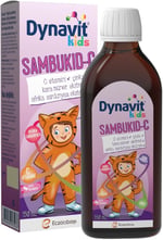 Dynavit Kids Sambukid-C Şurup 150 mL - Bağışıklık - Çocuklar için Kara Mürver, C Vitamini, Afrika Sardunyası
