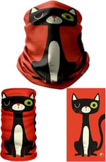 e taktik Multifunctional Black Cat Seamless Knitting UV+ Neckerwear Face Mask Headband Bandana Do Rag Hairband