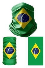 e taktik Multifunctional Flag of Bandeira do Brasil Seamless UV+Face Mask Headband Bandana Do Rag Hairband