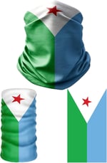 e taktik Multifunctional Flag of Djibouti Seamless UV+Face Mask Headband Bandana Do Rag Hairband