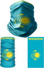 e taktik Multifunctional Flag of Kazakhstan Seamless UV+Face Mask Headband Bandana Do Rag Hairband
