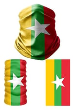 e taktik Multifunctional Flag of Myanma Seamless UV+Face Mask Headband Bandana Do Rag Hairband