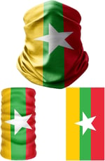 e taktik Multifunctional Flag of Myanma Seamless UV+Face Mask Headband Bandana Do Rag Hairband