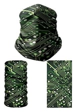 e taktik Multifunctional Green Electronic Circuit Seamless Knitting UV+ Neckerwear Face Mask Headband Bandana Do Rag Hairband