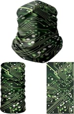e taktik Multifunctional Green Electronic Circuit Seamless Knitting UV+ Neckerwear Face Mask Headband Bandana Do Rag Hairband