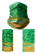 e taktik Multifunctional Green-Yellow Marbling Art Seamless Knitting UV+ Neckerwear Face Mask Headband Bandana Do Rag Hairband