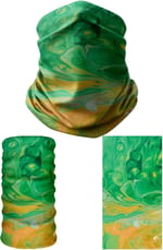 e taktik Multifunctional Green-Yellow Marbling Art Seamless Knitting UV+ Neckerwear Face Mask Headband Bandana Do Rag Hairband